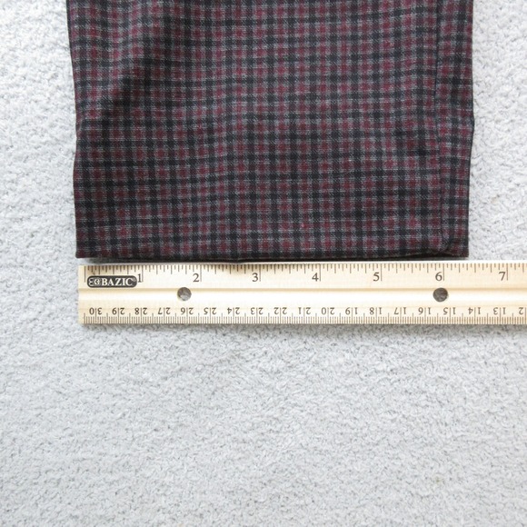 Zak & Rachel Womens Pull On Pants Petite Large Dark Plaid Ankle Slit Hem - Picture 6 of 8